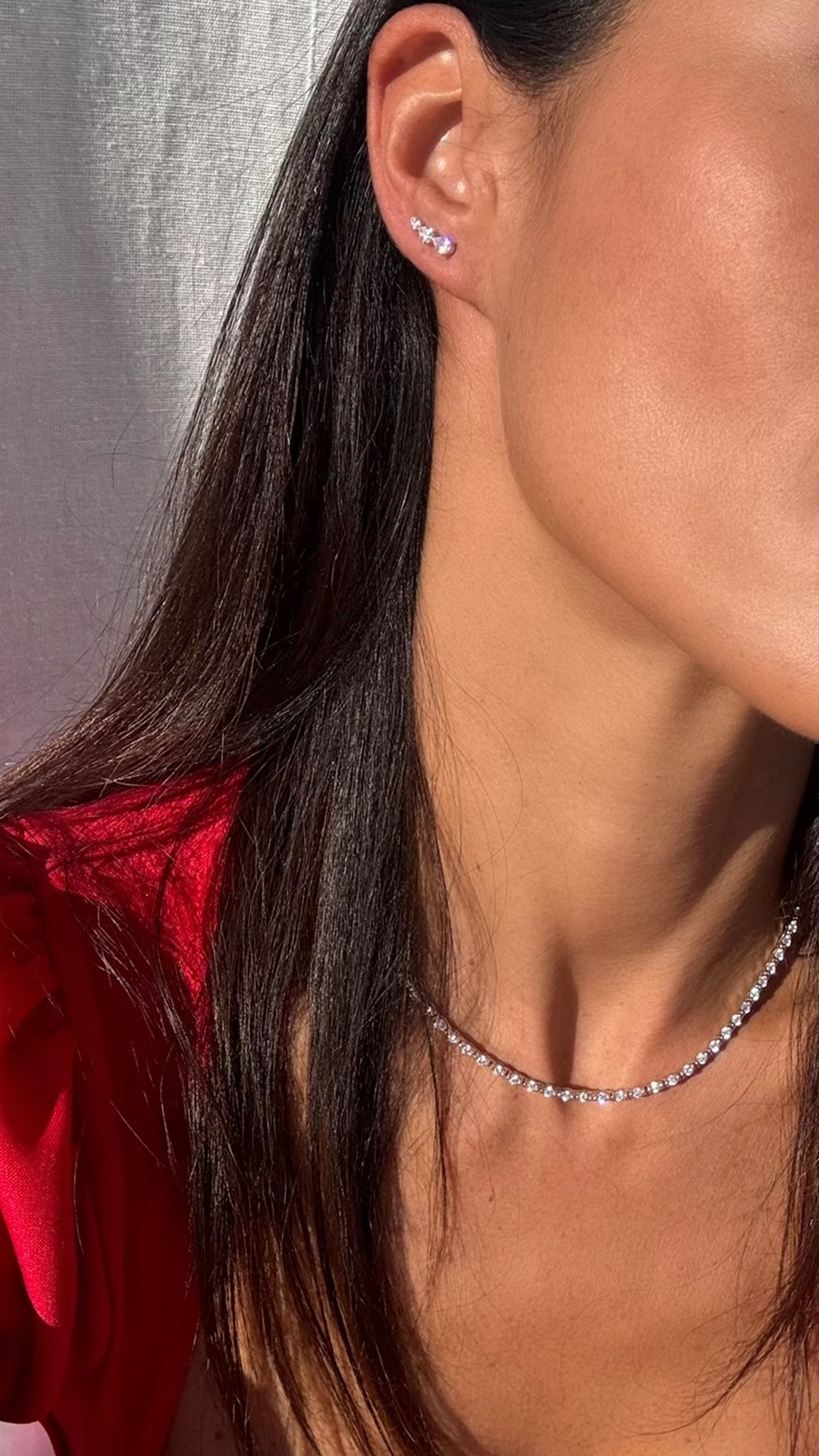 1.185 TCW Marquise Lab Grown Diamond Cluster Necklace