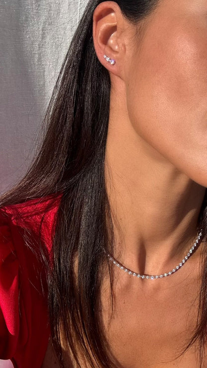1.185 TCW Marquise Lab Grown Diamond Cluster Necklace