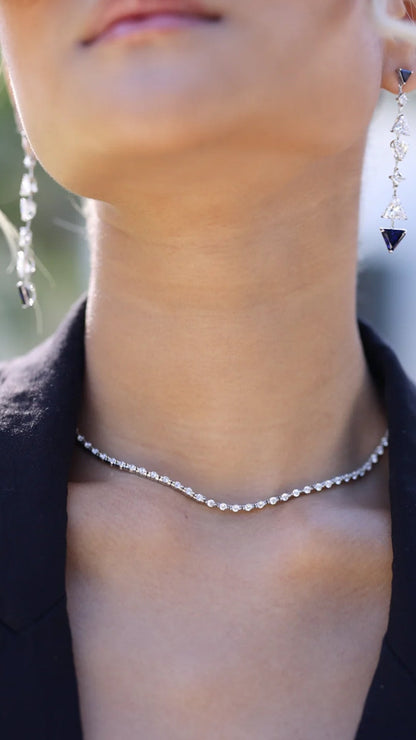 1.185 TCW Marquise Lab Grown Diamond Cluster Necklace