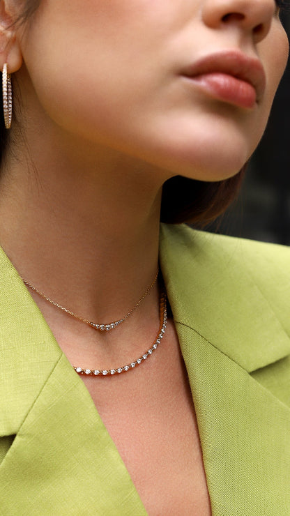 1.185 TCW Marquise Lab Grown Diamond Cluster Necklace