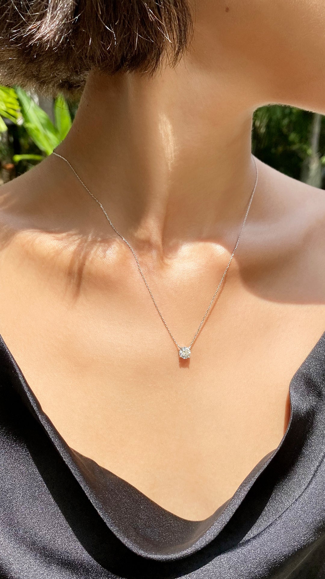 1.185 TCW Marquise Lab Grown Diamond Cluster Necklace
