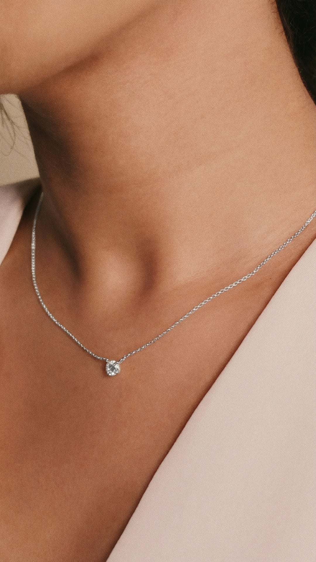 1.185 TCW Marquise Lab Grown Diamond Cluster Necklace
