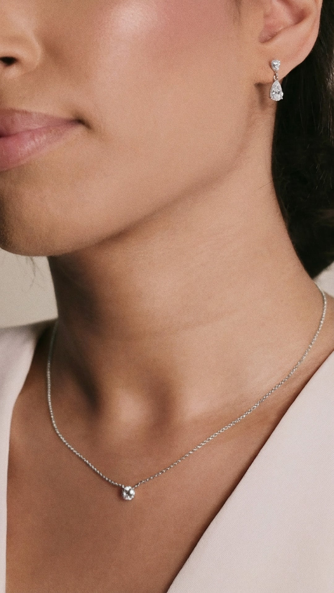 1.185 TCW Marquise Lab Grown Diamond Cluster Necklace