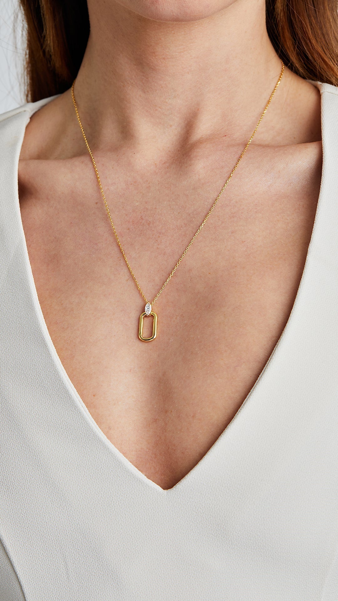 1.185 TCW Marquise Lab Grown Diamond Cluster Necklace