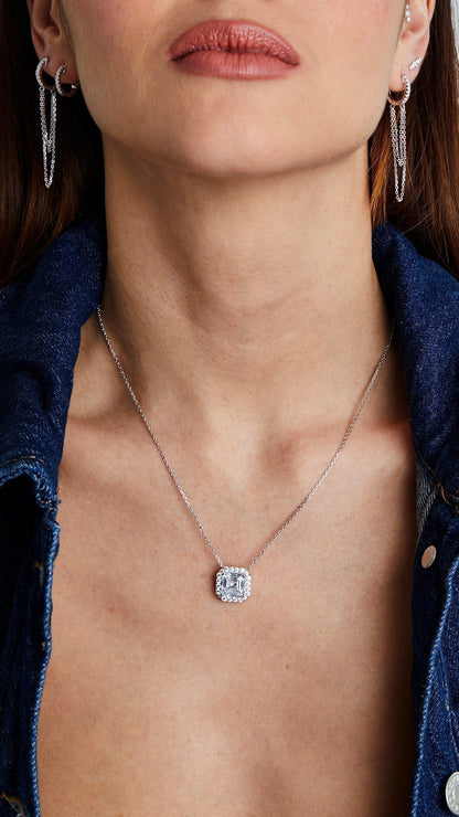 1.185 TCW Marquise Lab Grown Diamond Cluster Necklace