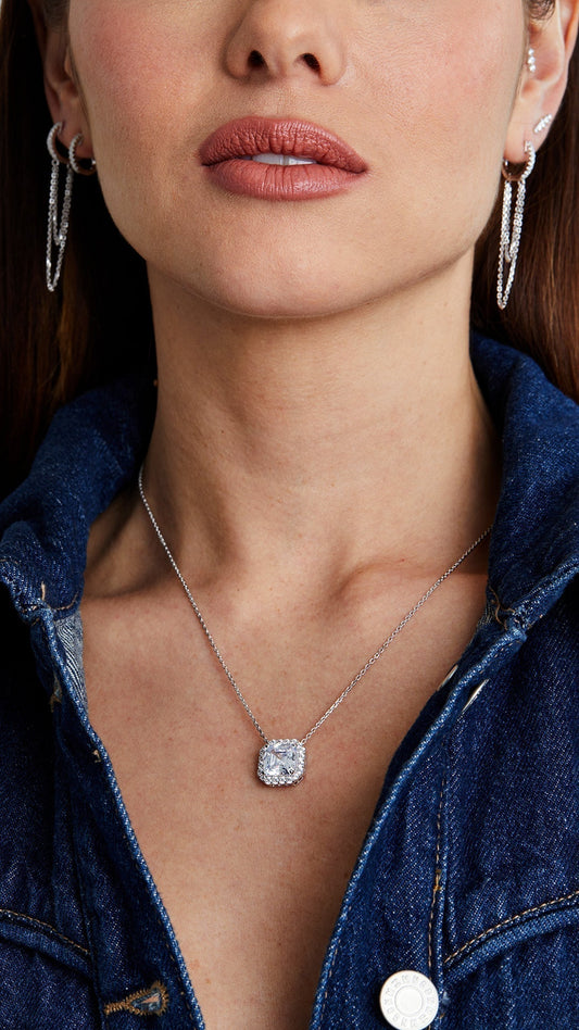1.185 TCW Marquise Lab Grown Diamond Cluster Necklace