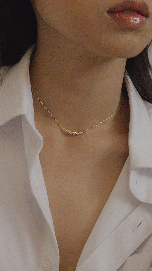 1.185 TCW Marquise Lab Grown Diamond Cluster Necklace