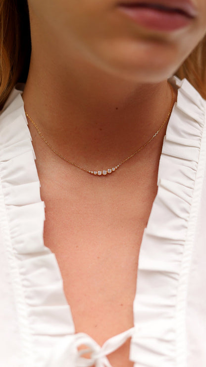 1.185 TCW Marquise Lab Grown Diamond Cluster Necklace