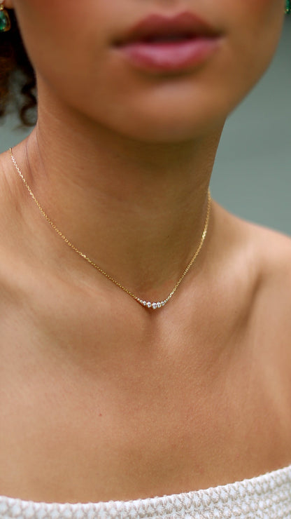 1.185 TCW Marquise Lab Grown Diamond Cluster Necklace