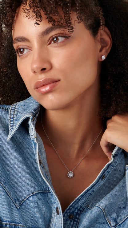 1.185 TCW Marquise Lab Grown Diamond Cluster Necklace