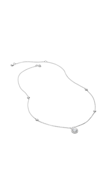 1.185 TCW Marquise Lab Grown Diamond Cluster Necklace