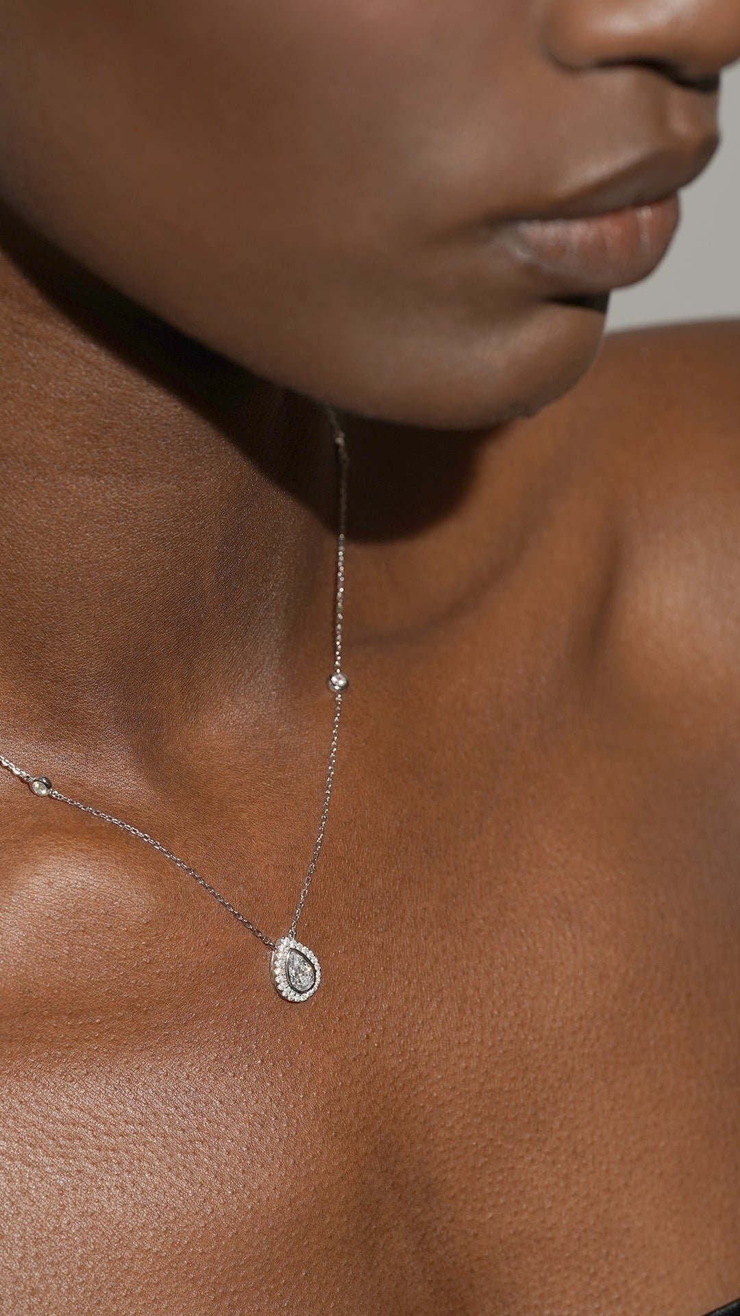 1.185 TCW Marquise Lab Grown Diamond Cluster Necklace