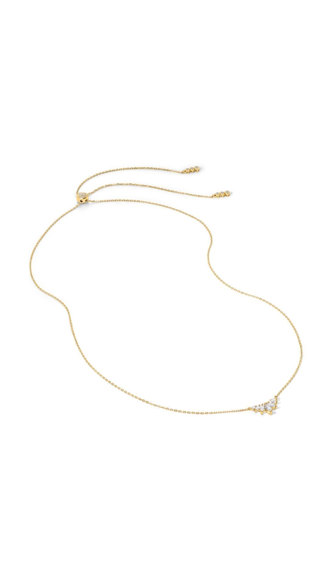 1.185 TCW Marquise Lab Grown Diamond Cluster Necklace
