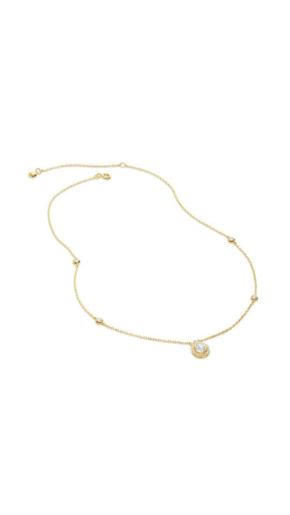1.185 TCW Marquise Lab Grown Diamond Cluster Necklace