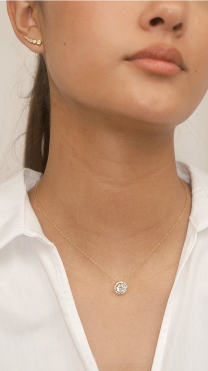 1.185 TCW Marquise Lab Grown Diamond Cluster Necklace