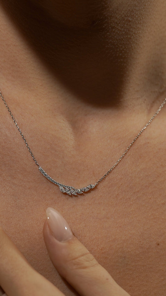 1.185 TCW Marquise Lab Grown Diamond Cluster Necklace