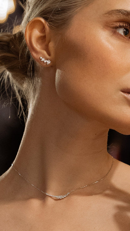 1.185 TCW Marquise Lab Grown Diamond Cluster Necklace