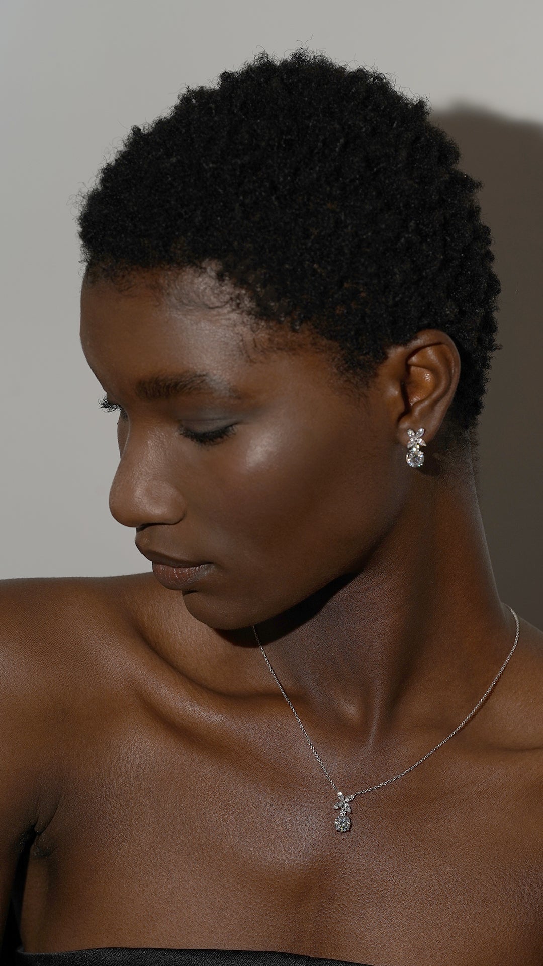 1.185 TCW Marquise Lab Grown Diamond Cluster Necklace