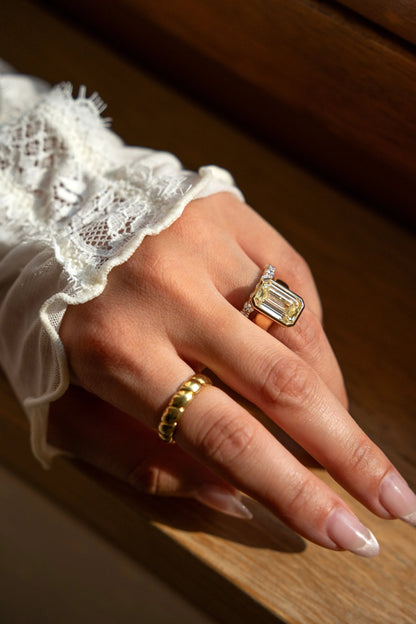 Oval Bezel Lab Grown Diamond Engagement Ring