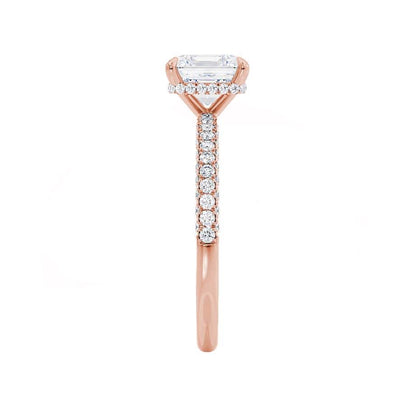 1.30 CT Asscher Shaped Moissanite Hidden Halo Style Engagement Ring 1