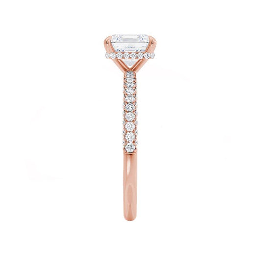 1.30 CT Asscher Shaped Moissanite Hidden Halo Style Engagement Ring 1