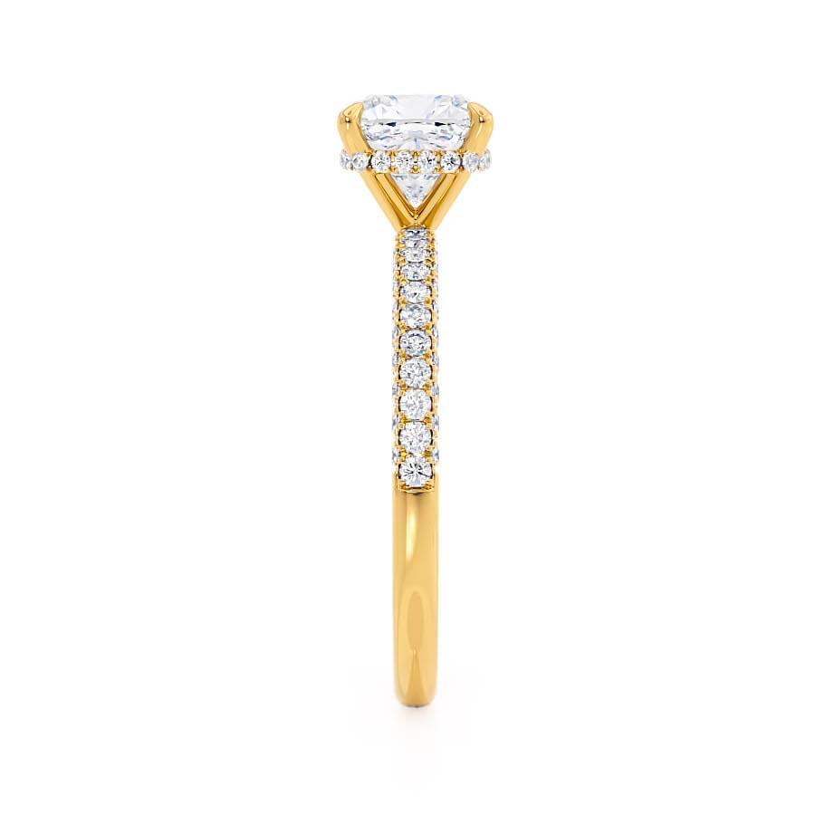 1.30 CT Cushion Shaped Moissanite Hidden Halo Style Engagement Ring 1