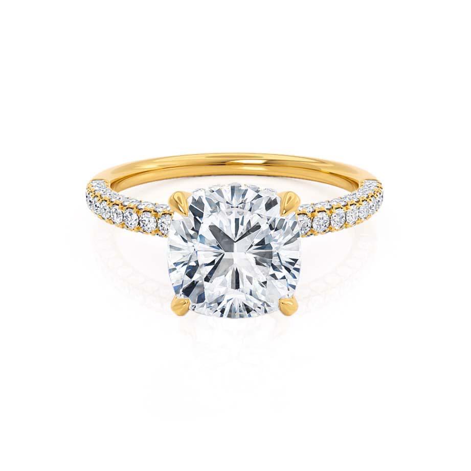 1.30 CT Cushion Shaped Moissanite Hidden Halo Style Engagement Ring 4