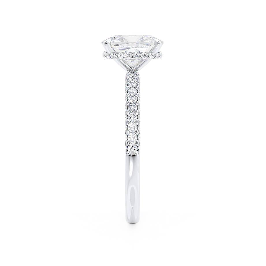 Elongated Cushion Pave Lab Grown Diamond Engagement Ring