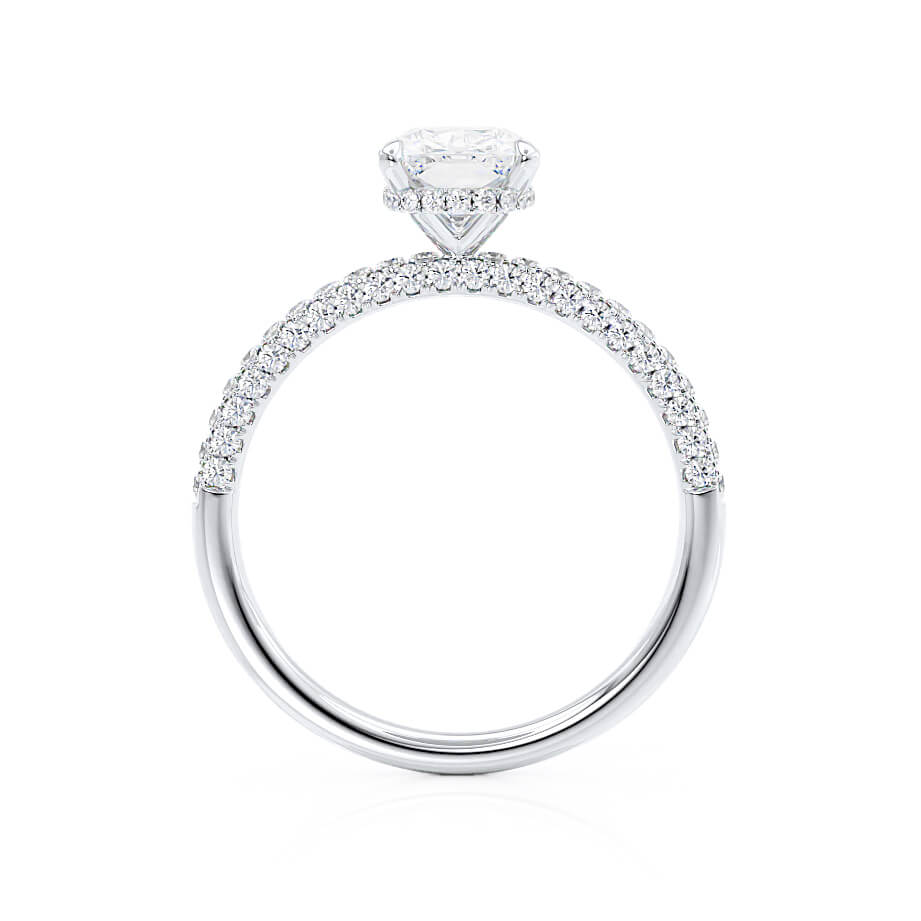 Elongated Cushion Pave Lab Grown Diamond Engagement Ring