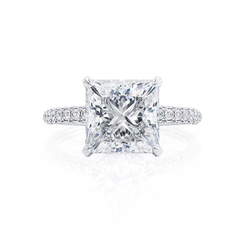 1.20 CT Princess Shaped Moissanite Hidden Halo Style Engagement Ring 5