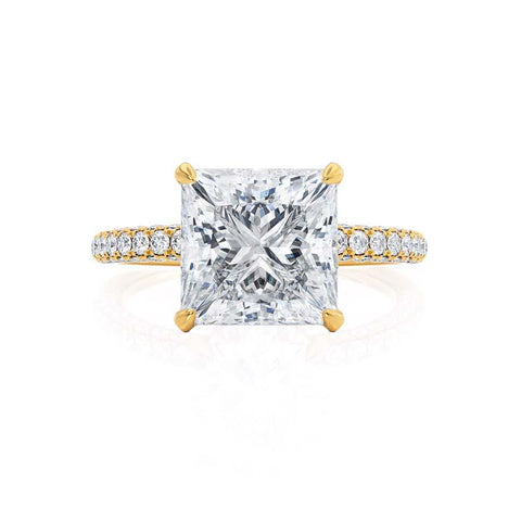 1.50 CT Princess Shaped Moissanite Hidden Halo Style Engagement Ring 5