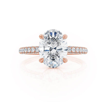Oval Hidden Halo & Pave Lab Grown Diamond Engagement Ring
