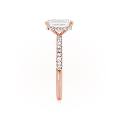 1.75 CT Emerald Shaped Moissanite Hidden Halo Style Engagement Ring 6