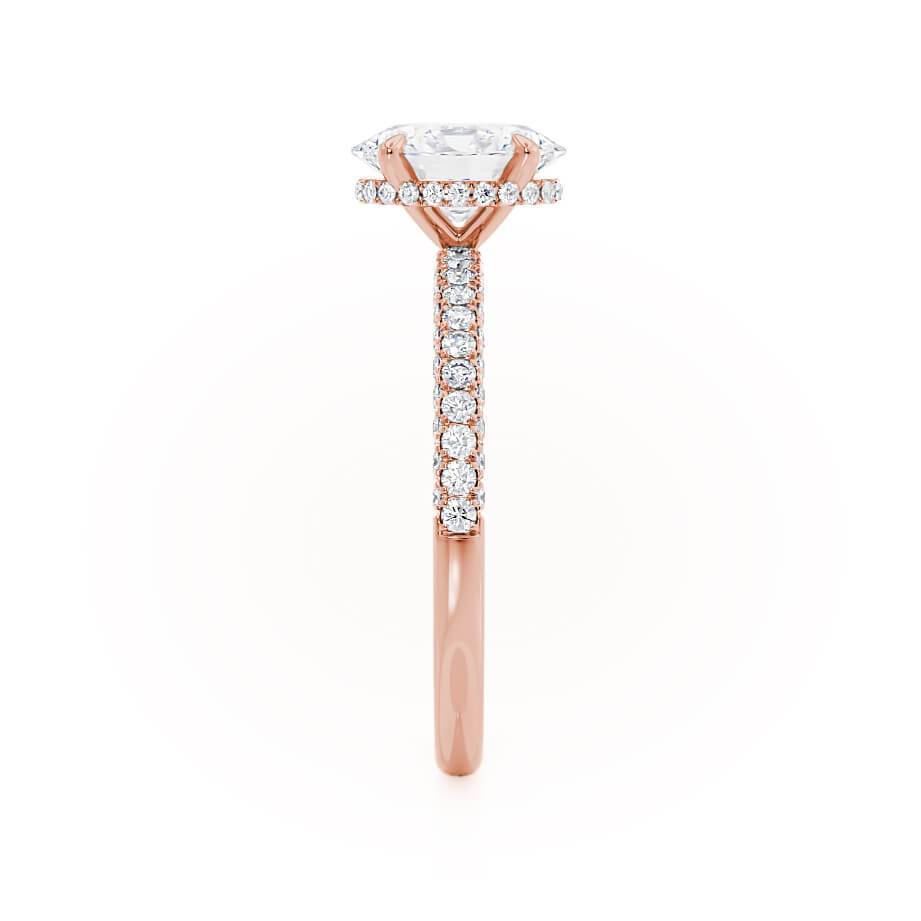 Oval Hidden Halo & Pave Lab Grown Diamond Engagement Ring