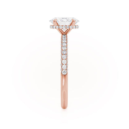 Oval Hidden Halo & Pave Lab Grown Diamond Engagement Ring