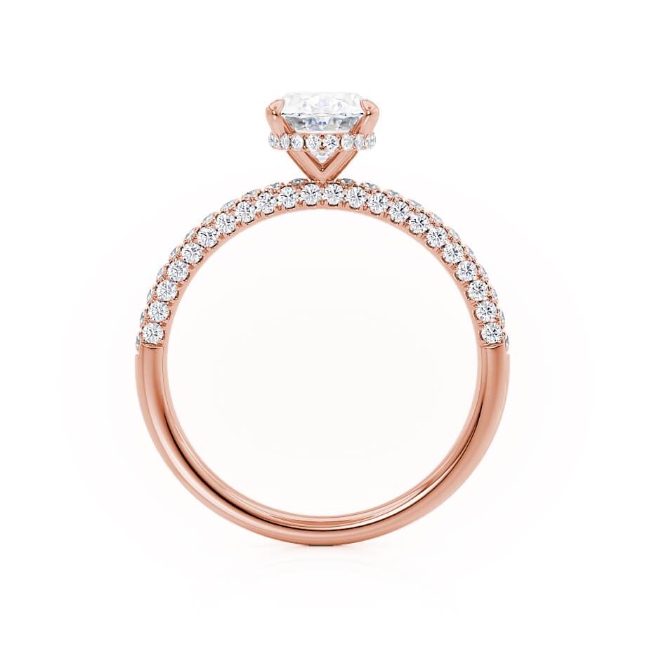 Oval Hidden Halo & Pave Lab Grown Diamond Engagement Ring
