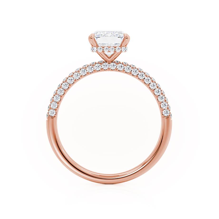 Emerald Hidden Halo & Pave Lab Grown Diamond Engagement Ring