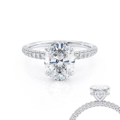 Oval Pave Lab Grown Diamond Engagement Ring