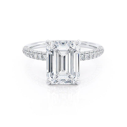 Emerald Pave Lab Grown Diamond Engagement Ring
