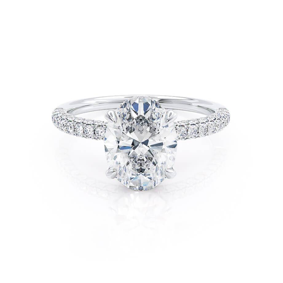 Oval Pave Lab Grown Diamond Engagement Ring