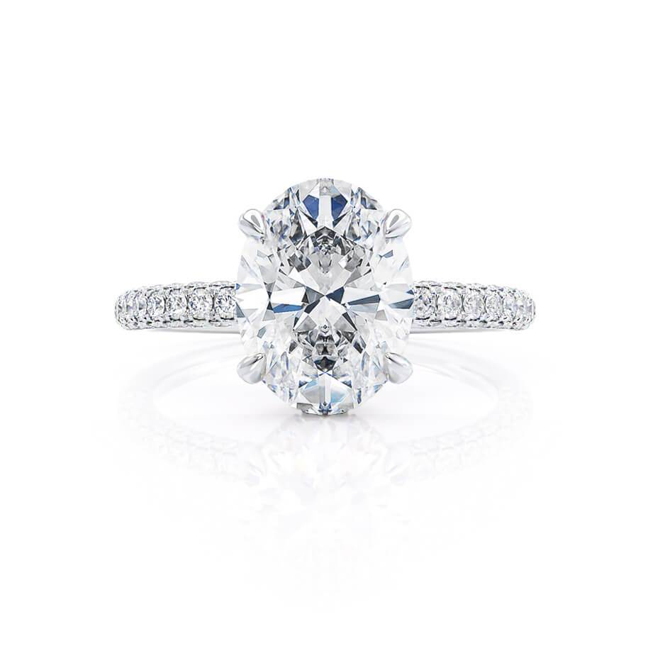 Oval Pave Lab Grown Diamond Engagement Ring