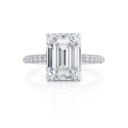 Emerald Pave Lab Grown Diamond Engagement Ring