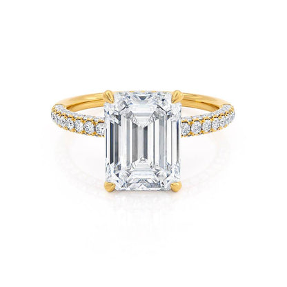 Emerald Pave Lab Grown Diamond Engagement Ring
