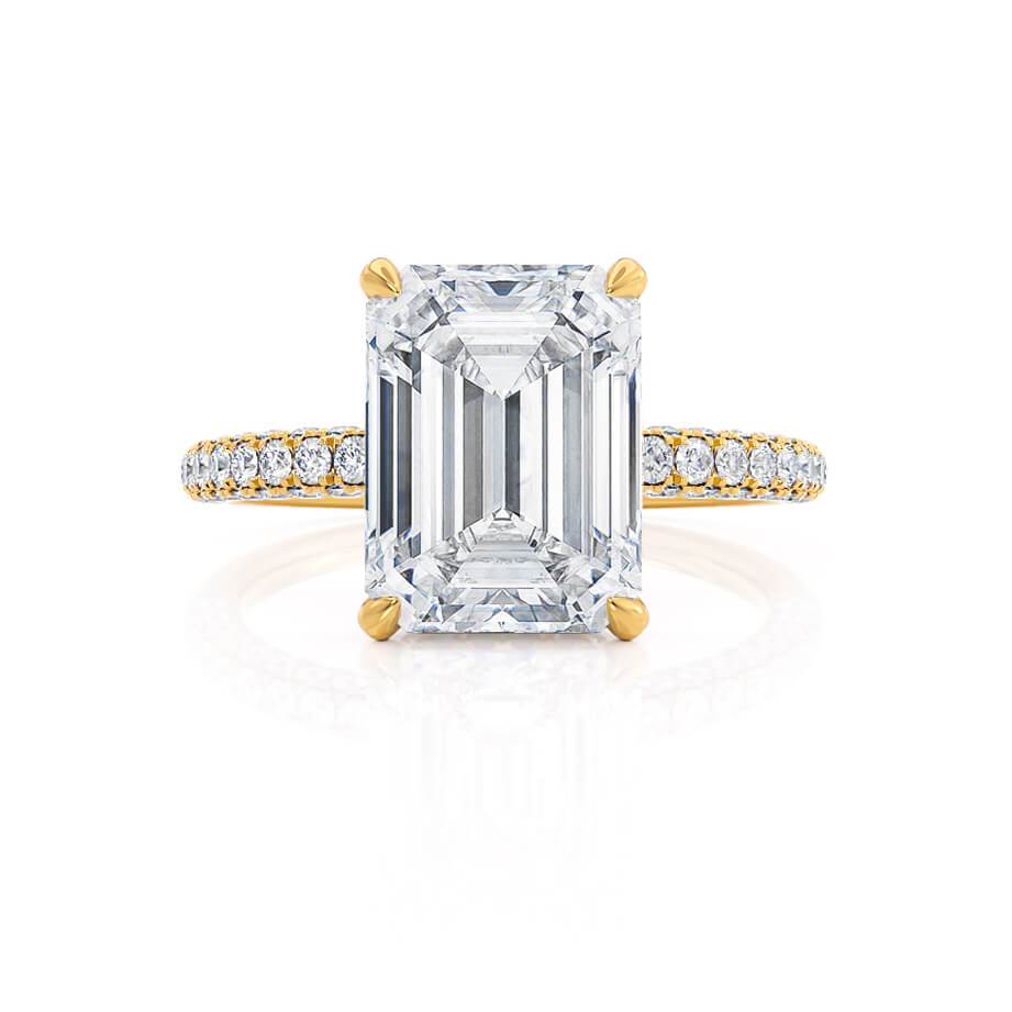 Emerald Pave Lab Grown Diamond Engagement Ring