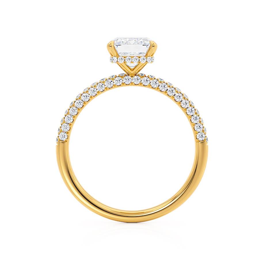 Emerald Pave Lab Grown Diamond Engagement Ring