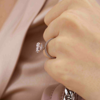 Oval Pave Lab Grown Diamond Engagement Ring