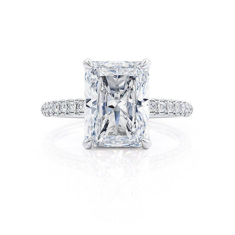 2.70 CT Radiant Shaped Moissanite Hidden Halo Style Engagement Ring 2