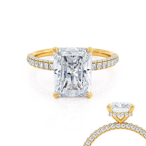 1.80 CT Radiant Shaped Moissanite Hidden Halo Style Engagement Ring 2