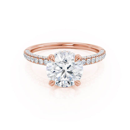 Round Hidden Halo & Pave Lab Grown Diamond Engagement Ring