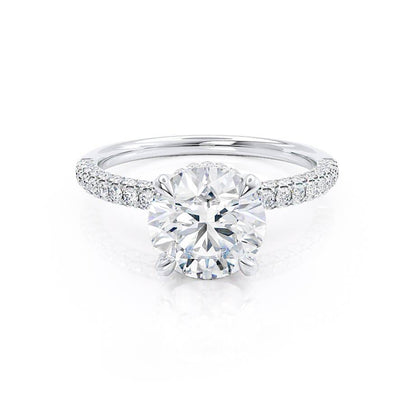 Round Pave Lab Grown Diamond Engagement Ring